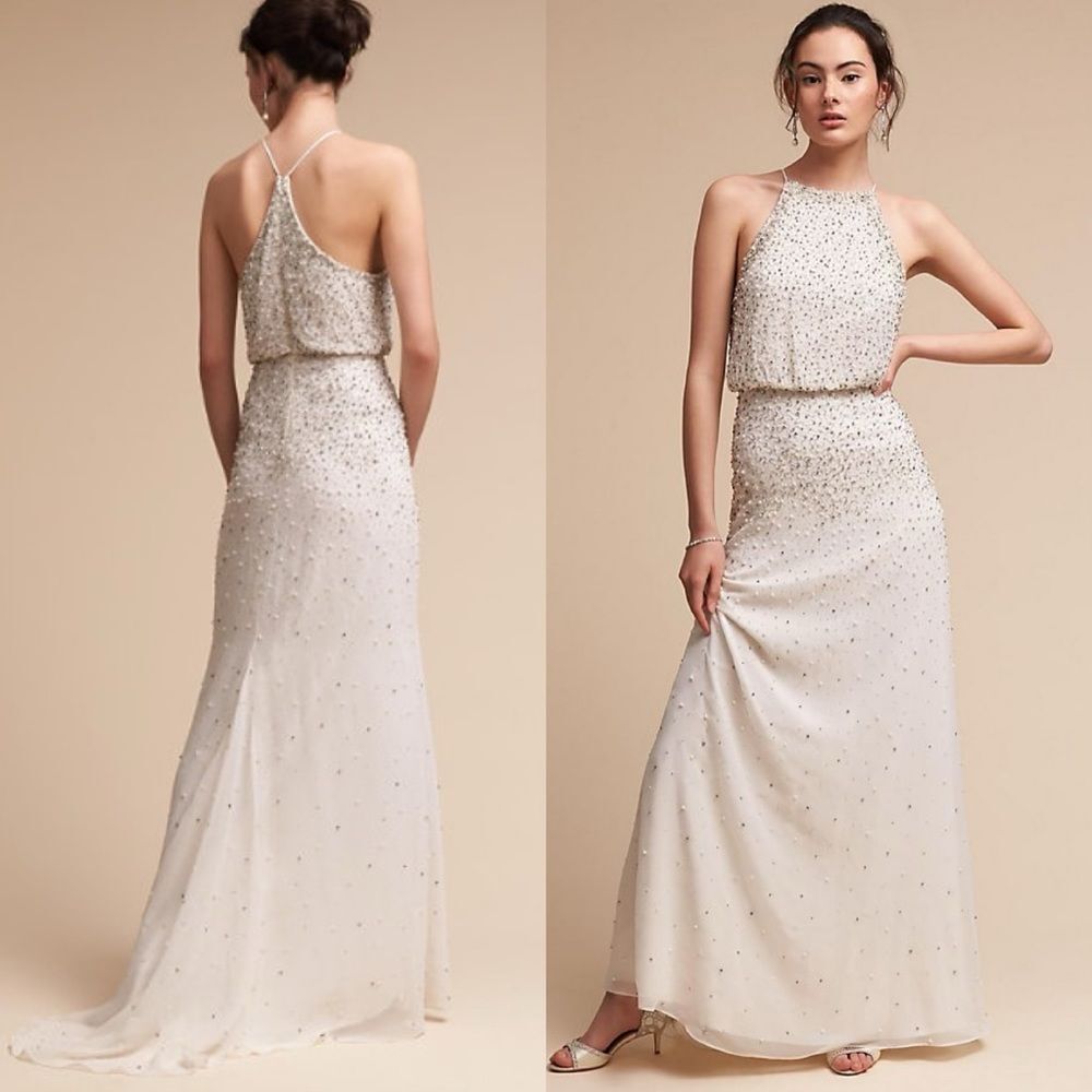New Anthropologie x BHLDN Rian Dress Ivory